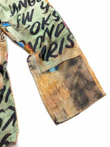 Calça Stüssy x Coursemys Patchwork Multicolor - detalhe da perna