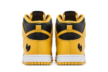 Tênis Nike Dunk High x Wu Tang Clan Black and Pollen Amarelo detalhe do solado