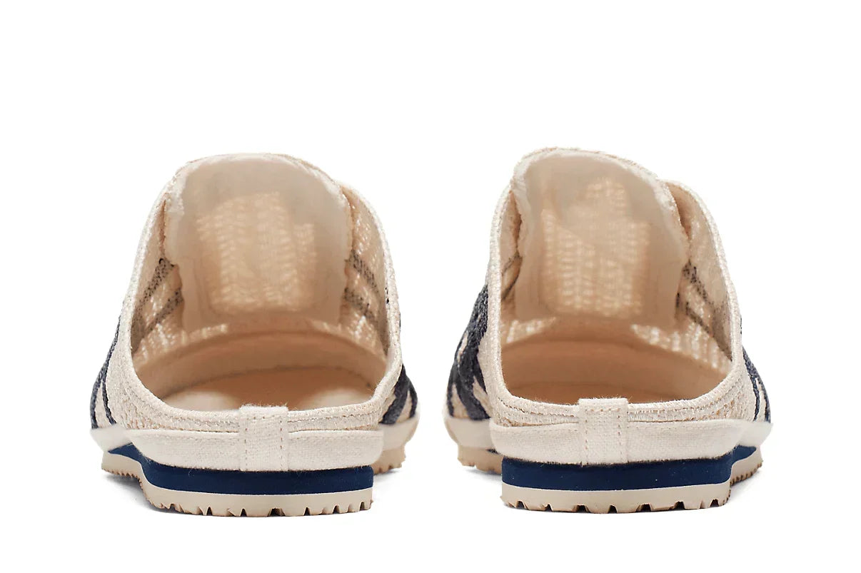 Tênis Onitsuka Tiger Mexico 66 Sabot Birch Peacoat Bege detalhe frontal
