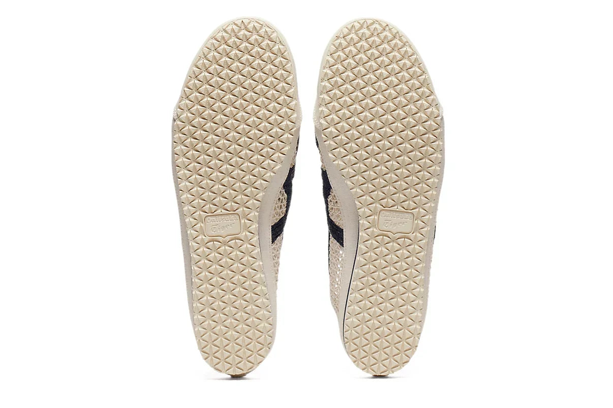 Tênis Onitsuka Tiger Mexico 66 Sabot Birch Peacoat Bege detalhe lateral