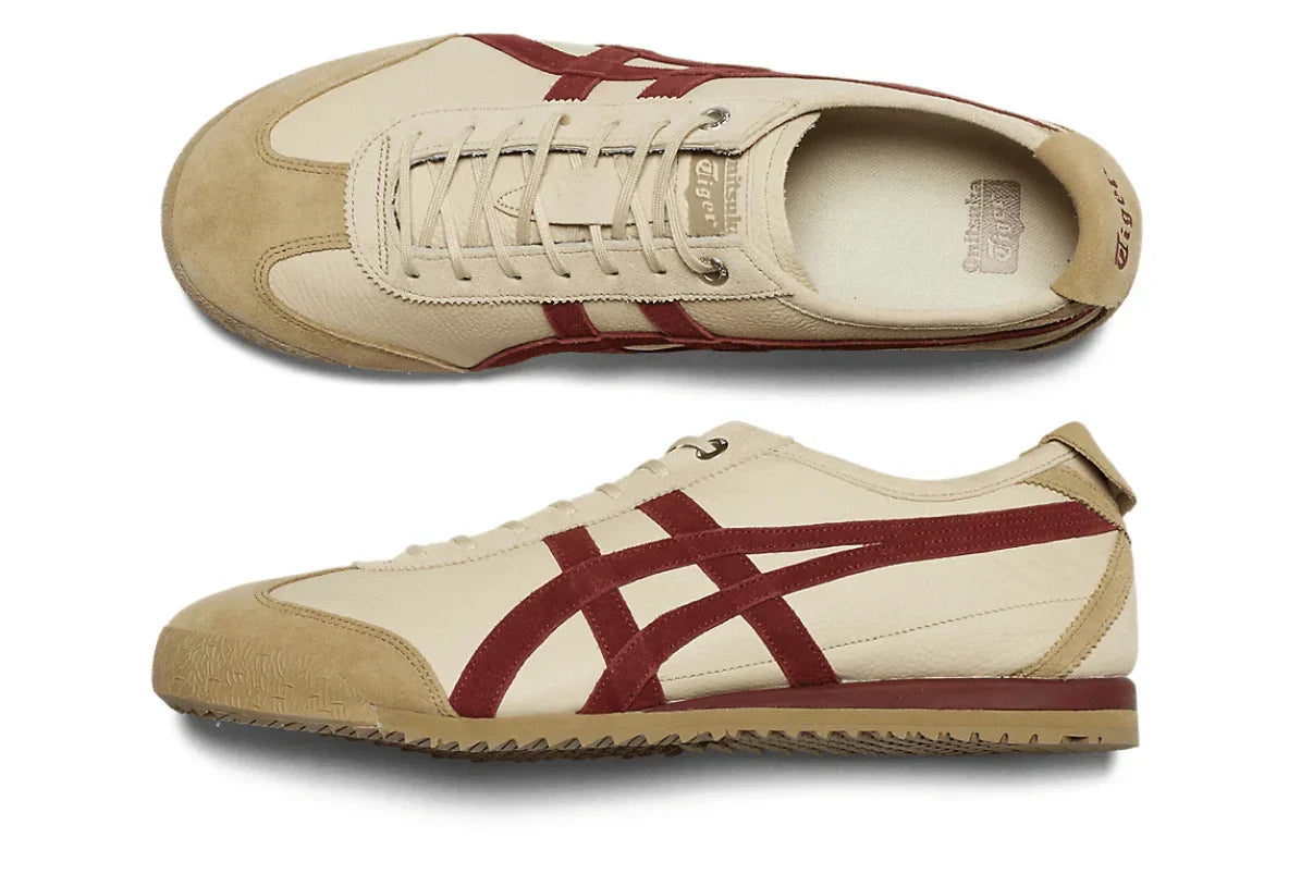 Tênis Onitsuka Tiger Mexico 66 SD Beige Beet Juice Bege detalhe lateral