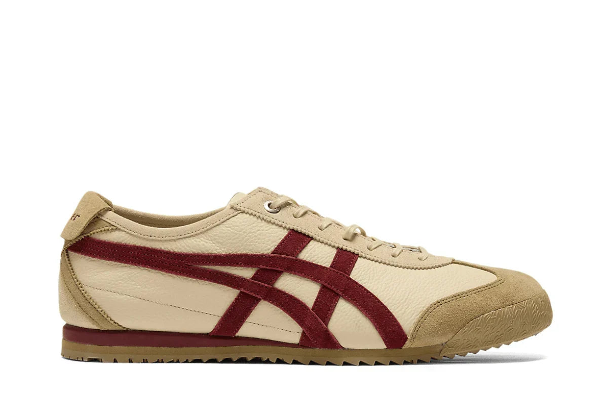 Tênis Onitsuka Tiger Mexico 66 SD Beige Beet Juice Bege detalhe do acabamento