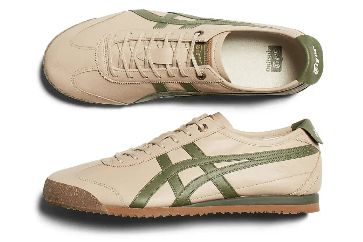 Tênis Onitsuka Tiger Mexico 66 SD Beige Green Bege detalhe do solado