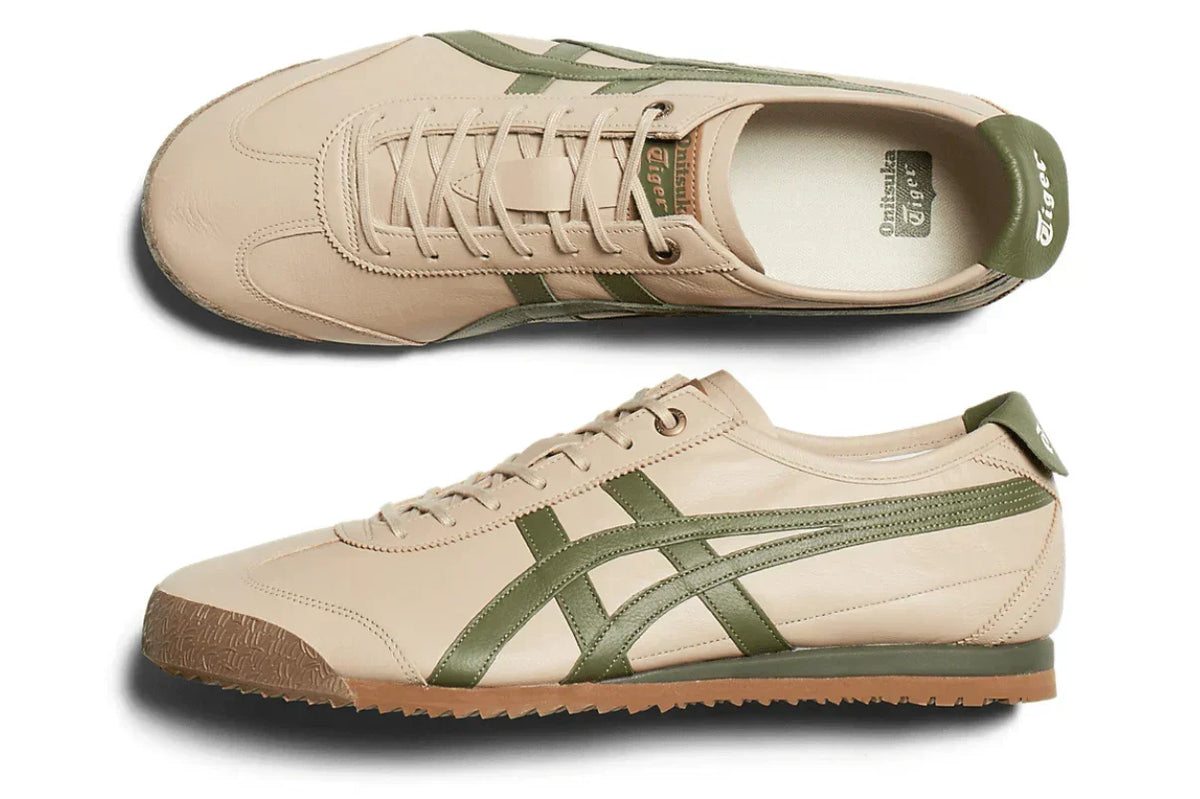 Tênis Onitsuka Tiger Mexico 66 SD Beige Green Bege detalhe do solado