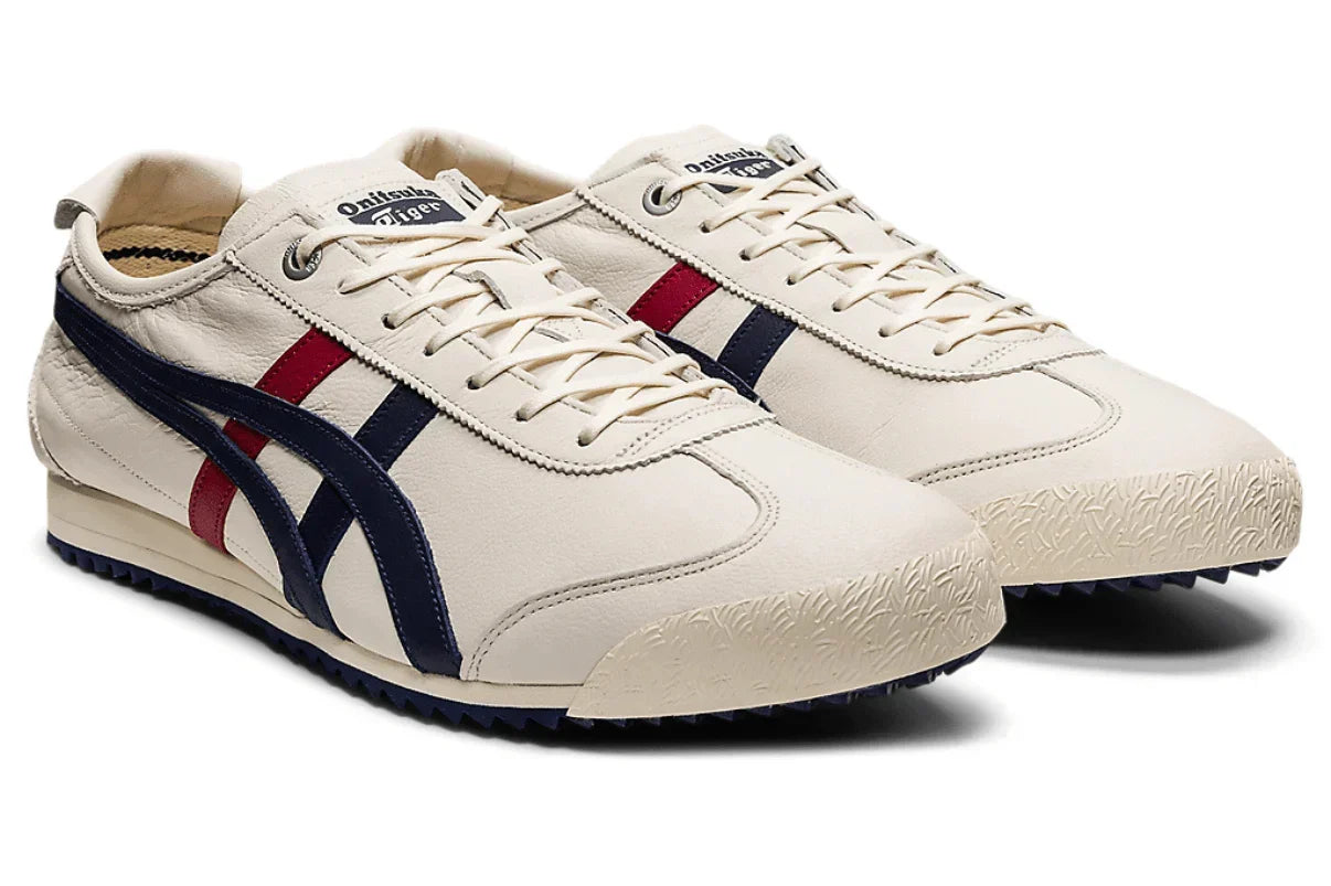 Tênis Onitsuka Tiger Mexico 66 SD Cream Peacoat Navy Red Bege vista superior