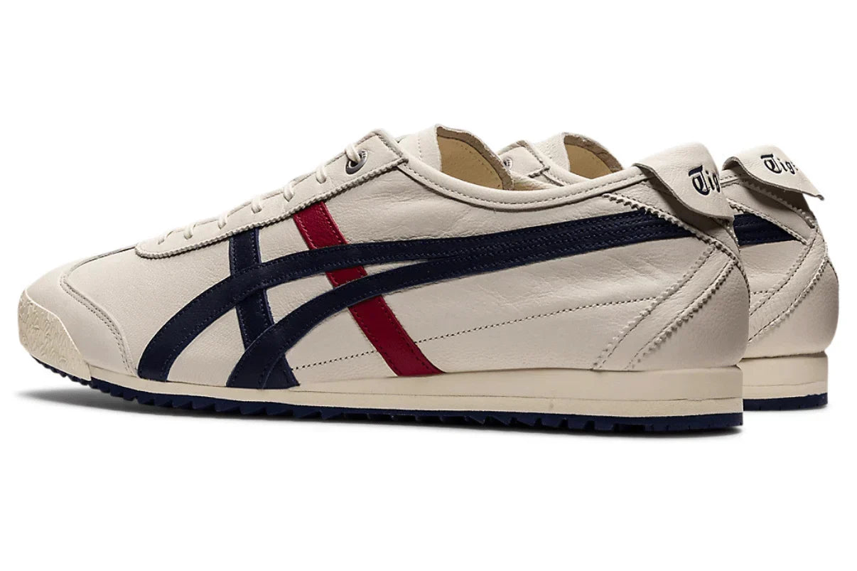 Tênis Onitsuka Tiger Mexico 66 SD Cream Peacoat Navy Red Bege detalhe do solado