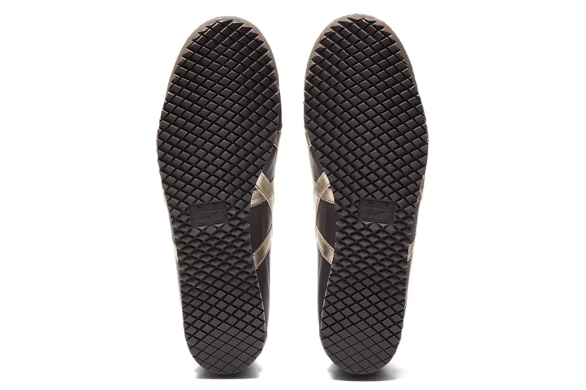 Tênis Onitsuka Tiger Mexico 66 SD Licorice Brown Champagne Marrom vista traseira