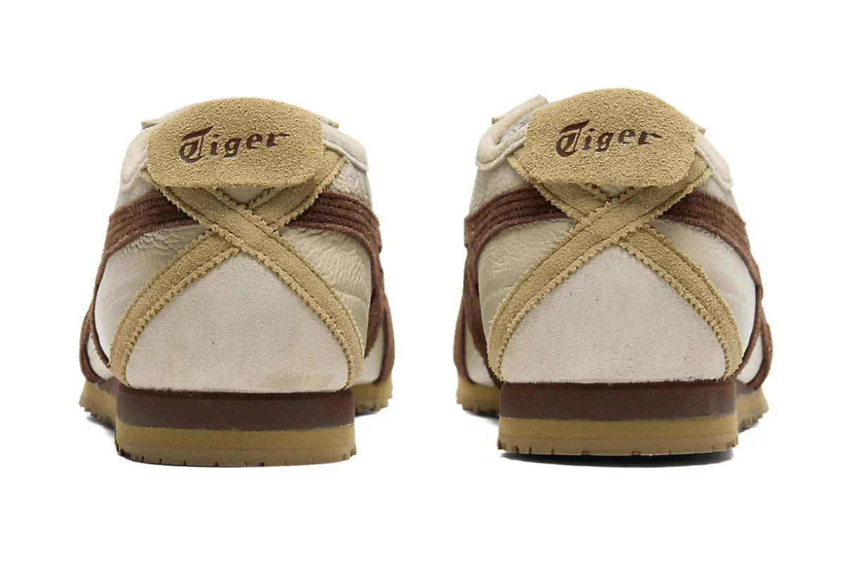 Tênis Onitsuka Tiger Mexico 66 SD Vin Putt Dark Brown Bege detalhe do material