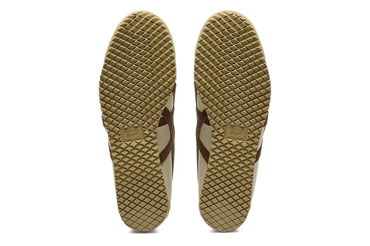 Tênis Onitsuka Tiger Mexico 66 SD Vin Putt Dark Brown Bege detalhe do acabamento