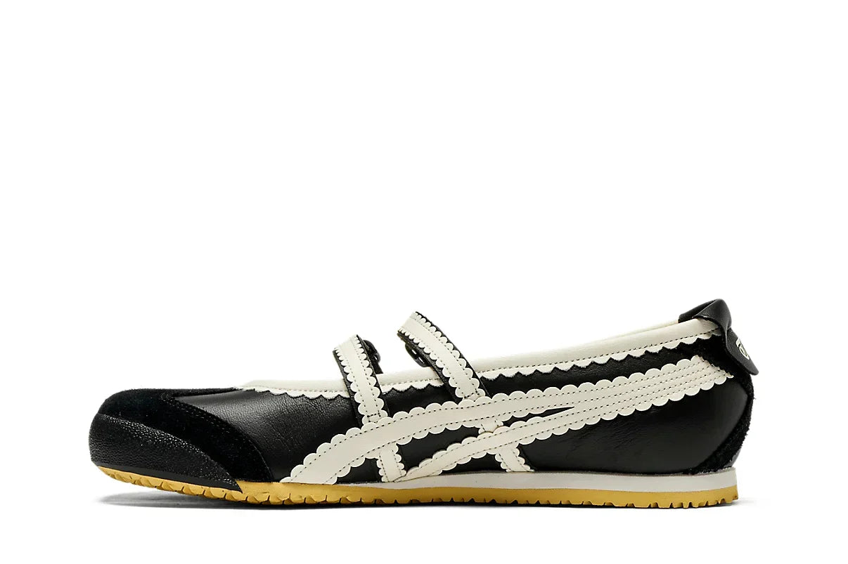 Tênis Onitsuka Tiger Mexico 66 TGRS Black/Cream Preto detalhe interno