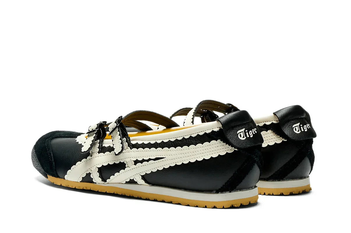 Tênis Onitsuka Tiger Mexico 66 TGRS Black/Cream Preto detalhe do solado