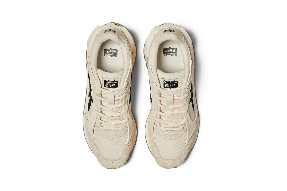 Tênis Onitsuka Tiger Moage CO Cream Black Bege vista traseira