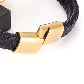 Pulseira de Couro Masculina com Corrente | Loja Koa